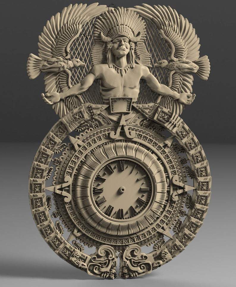 3d-stl-models-wall-clock-maya-calendar-for-cnc-router-engraver-carving-cut-aspire-artcam-600.jpg 3D STL Models Wall Clock Maya Calendar for CNC RouteR Engraver Carving Cut 3D Aspire Artcam 3D Printer 3D Design Digital Product - Image 1