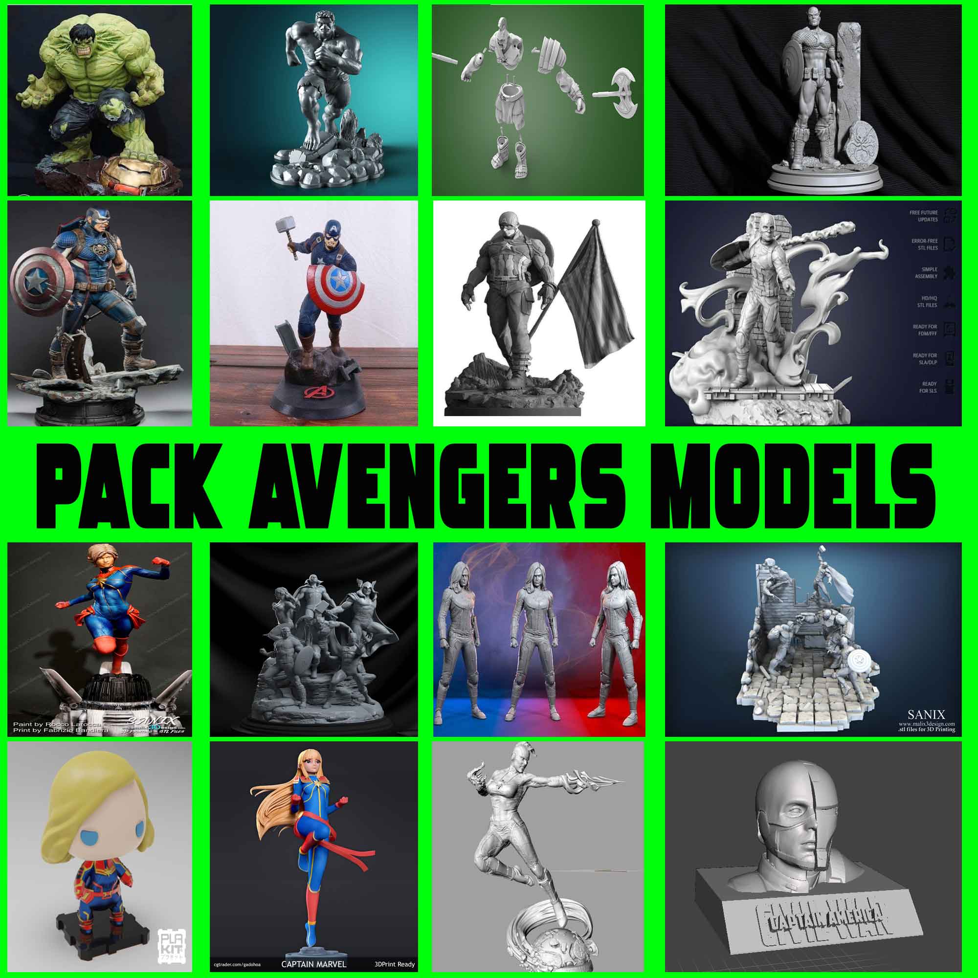 AVENGERS.jpg the big bundle avengers for 3d printer & 3d models stl file - Image 1