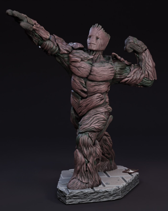 GROOT.png Swole groot 3d printing stl files - Image 1
