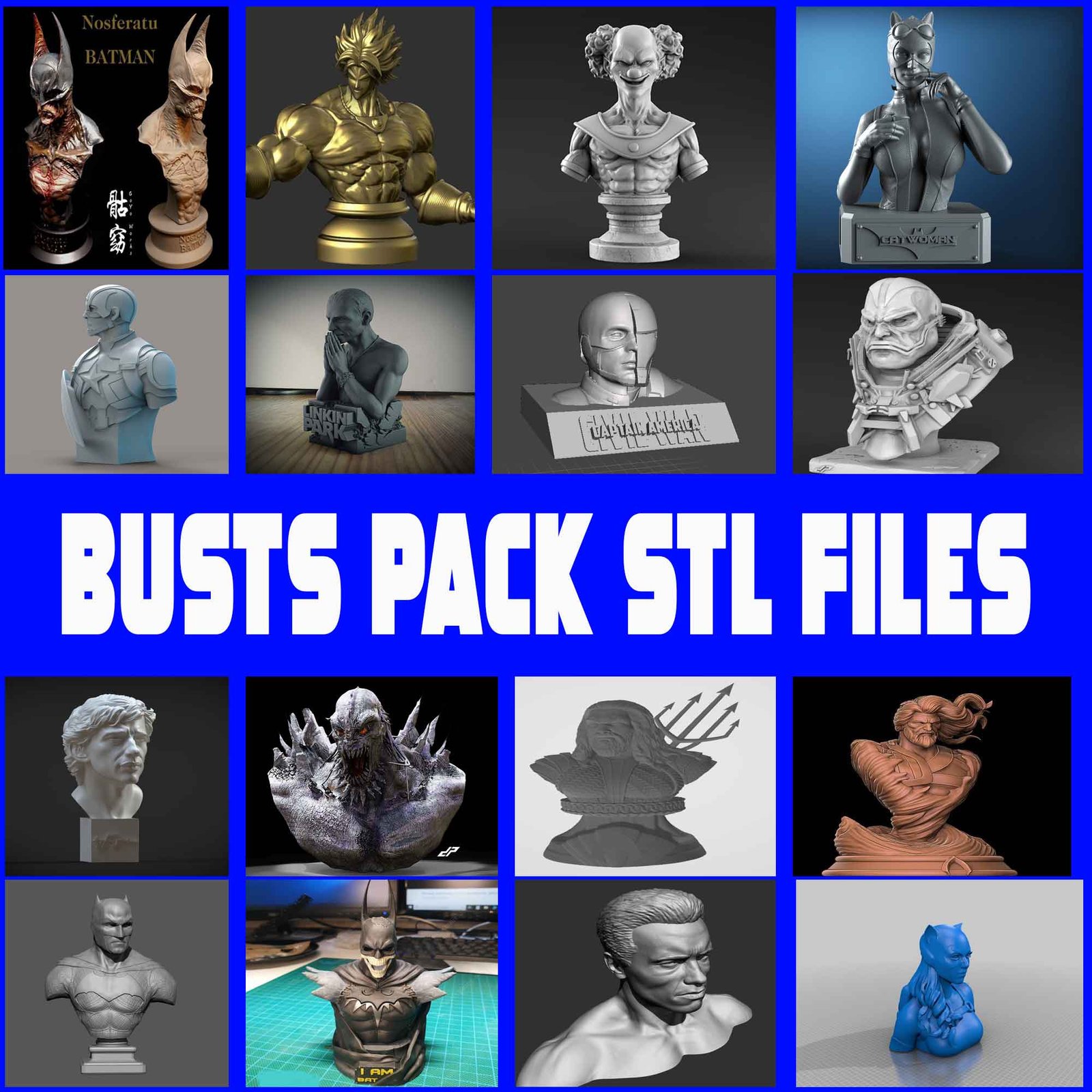 busts.jpg The big bundle busts for 3d printer & 3d models stl file - Image 1