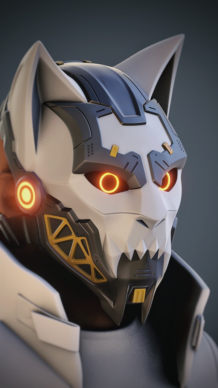 ccs.jpg CyberCat - cosplay mask stl file - Image 1
