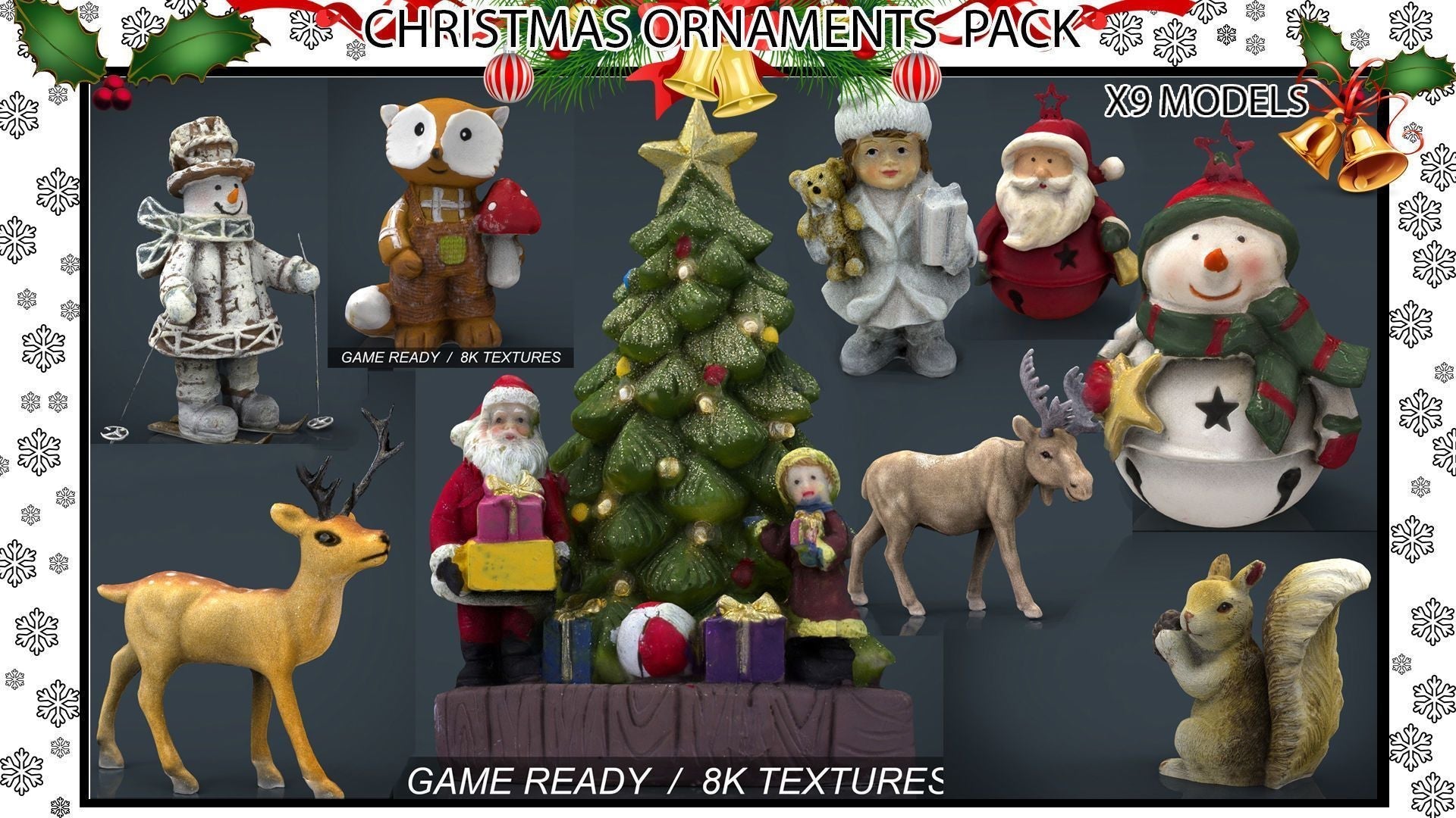 christmas-ornaments-pack-stl-3d-model-687.jpg CHRISTMAS ORNAMENTS PACK STL 3D model - Image 1