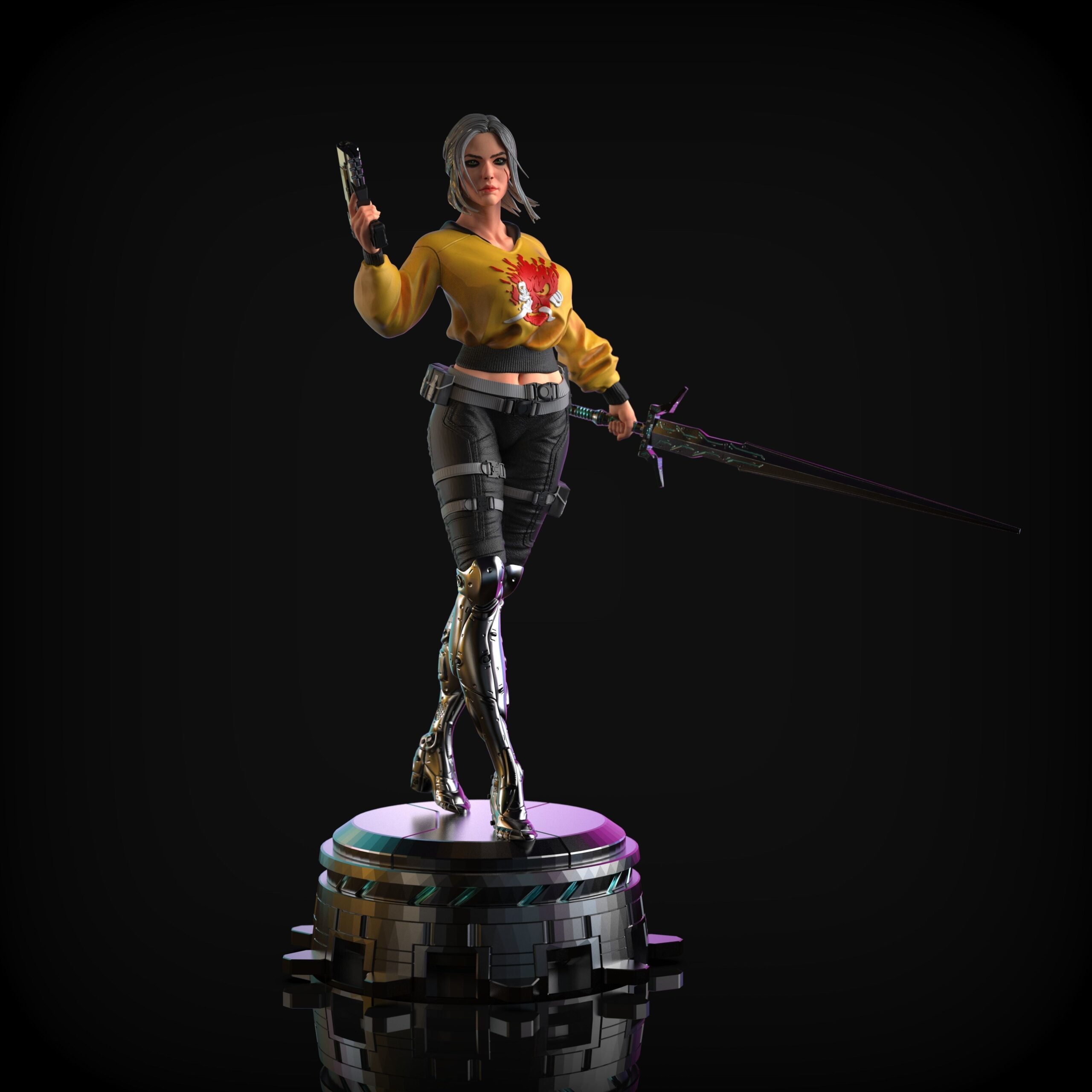 ciri-cyberpunk-2077-fanart-statue-3d-model-stl-3-scaled-1.jpg Ciri Cyberpunk 2077 - Image 1