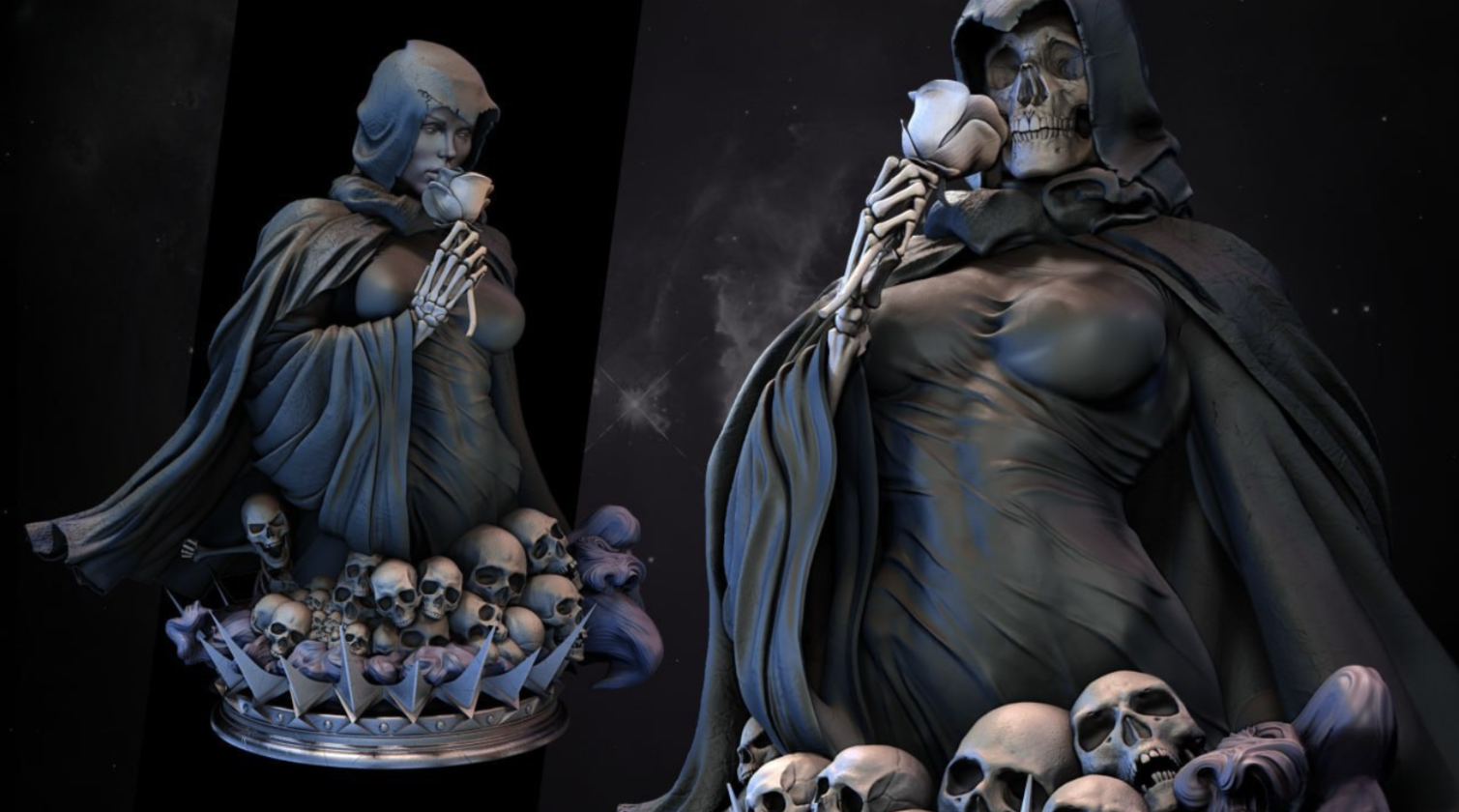 deafrg.png Lady death bust 3d printing stl files - Image 1