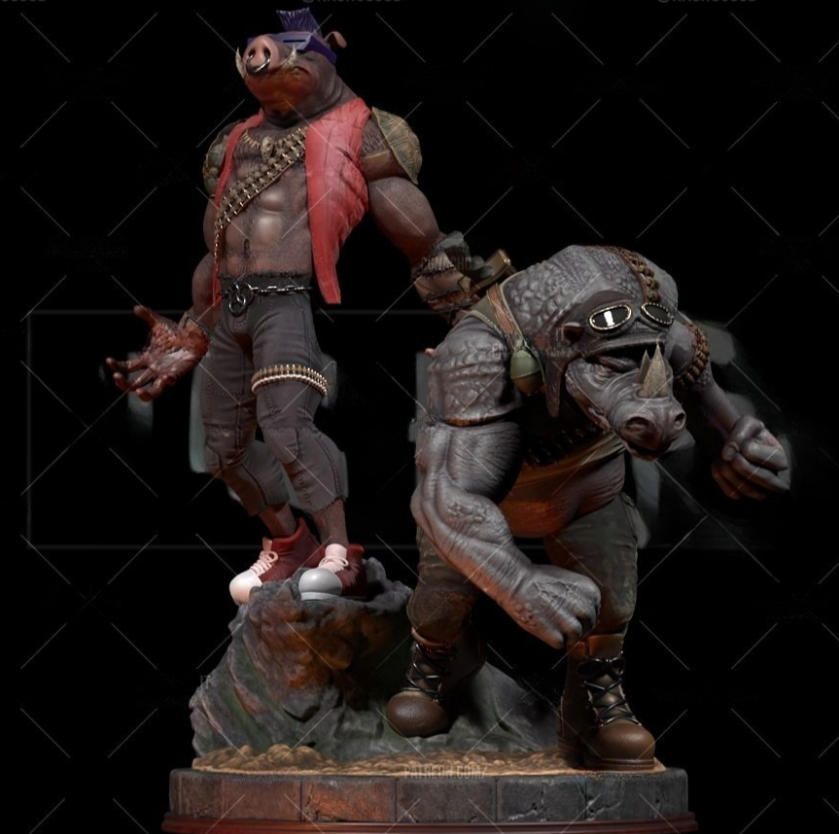 fnng.png Bepop and rocksteady TMNT 3d printing stl files - Image 1