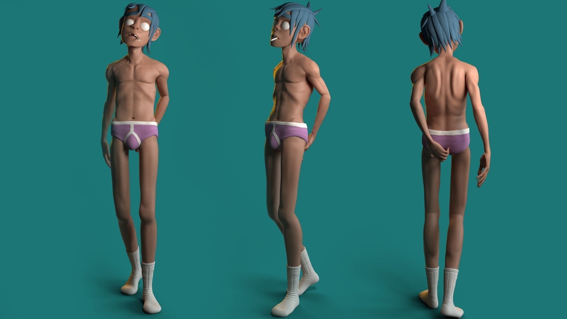 gorillaz-2d-underwear-3d-model-stl.jpg Gorillaz - 2D Underwear 3D print model - Image 1