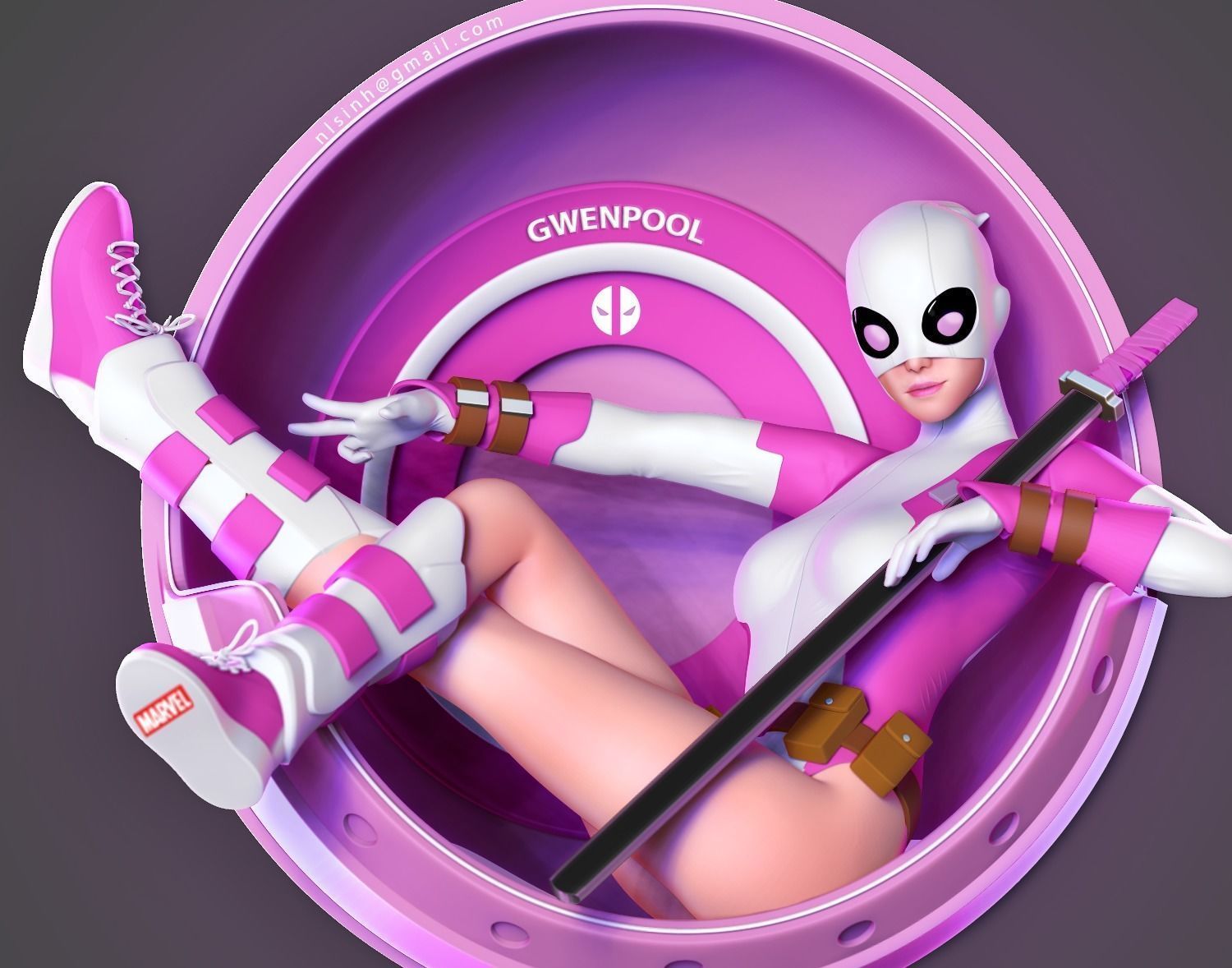 gwenpool-3d-print-model-215.jpg Gwenpool 3D print model - Image 1