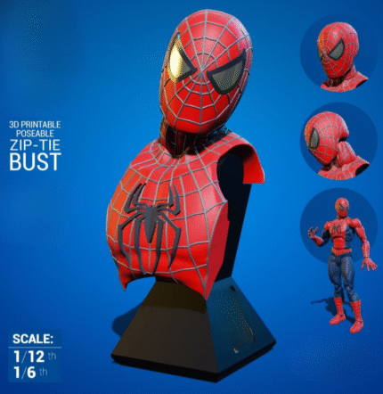 Tobey maguire spiderman bust 3d printing stl