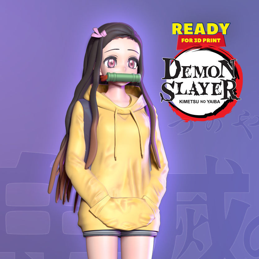 nezuko-kamado-demon-slayer-fanart-3d-model-obj-stl-ztl.jpg Nezuko Kamado - Demon Slayer Fanart 3D print - Image 1