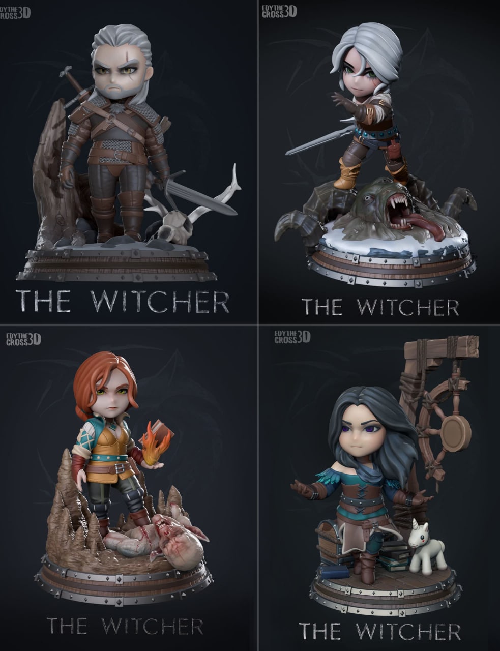 photo_2022-09-09_00-59-15.jpg THE WITCHER PACK CHIBI STL - Image 1