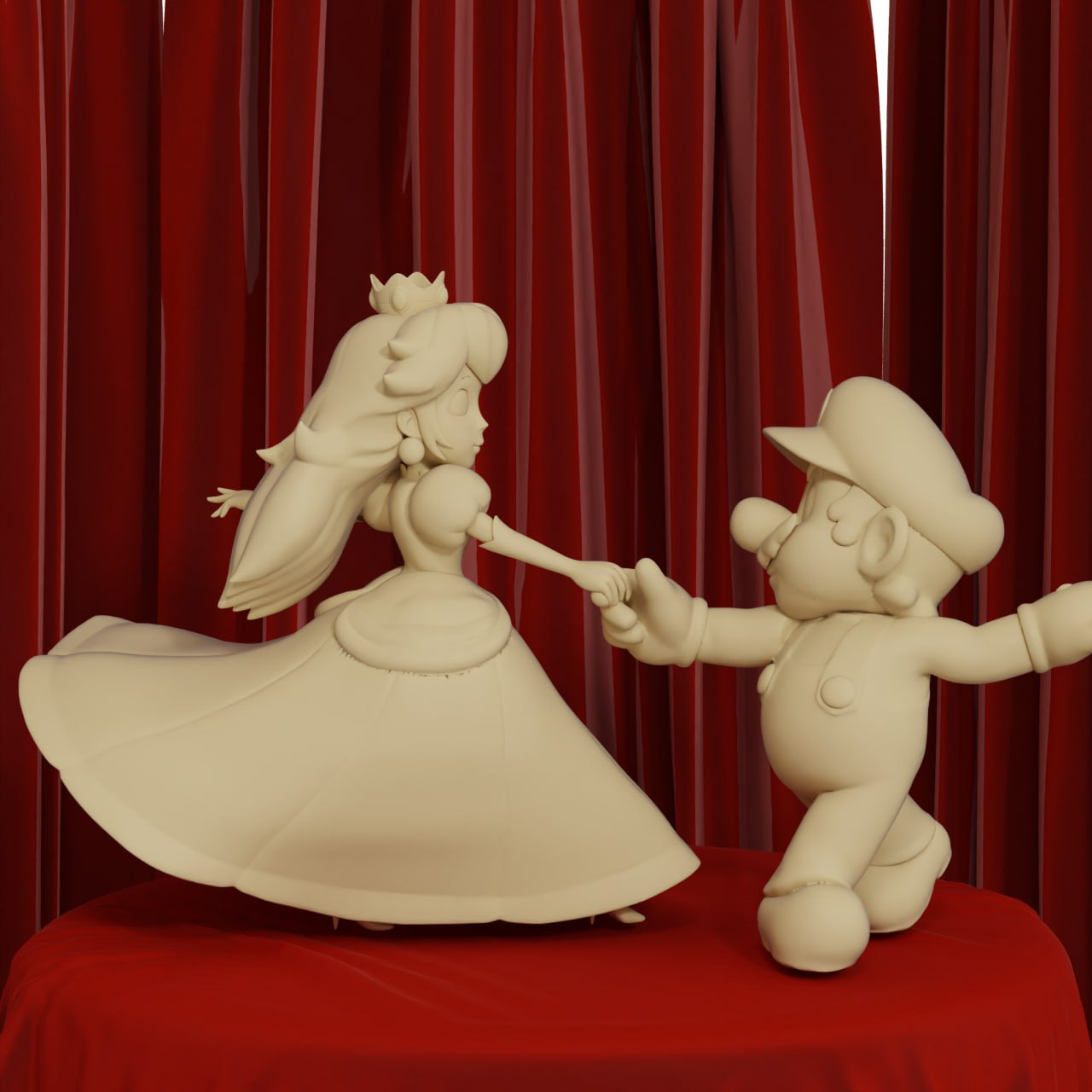 photo_5091549615215455265_y.jpg Peach dancing with mario 3d printing stl files - Image 1
