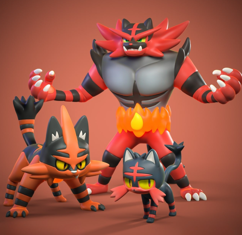 pokedec.png Litten evolution 3d printing stl files - Image 1