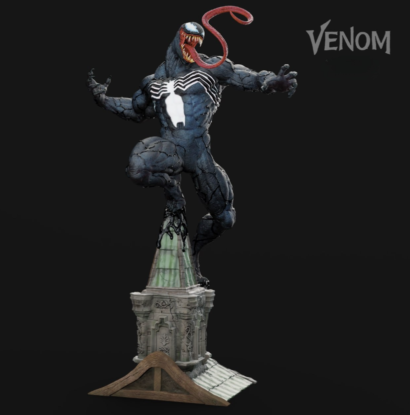 qwrj.png Venom Statue for 3d printing stl files - Image 1