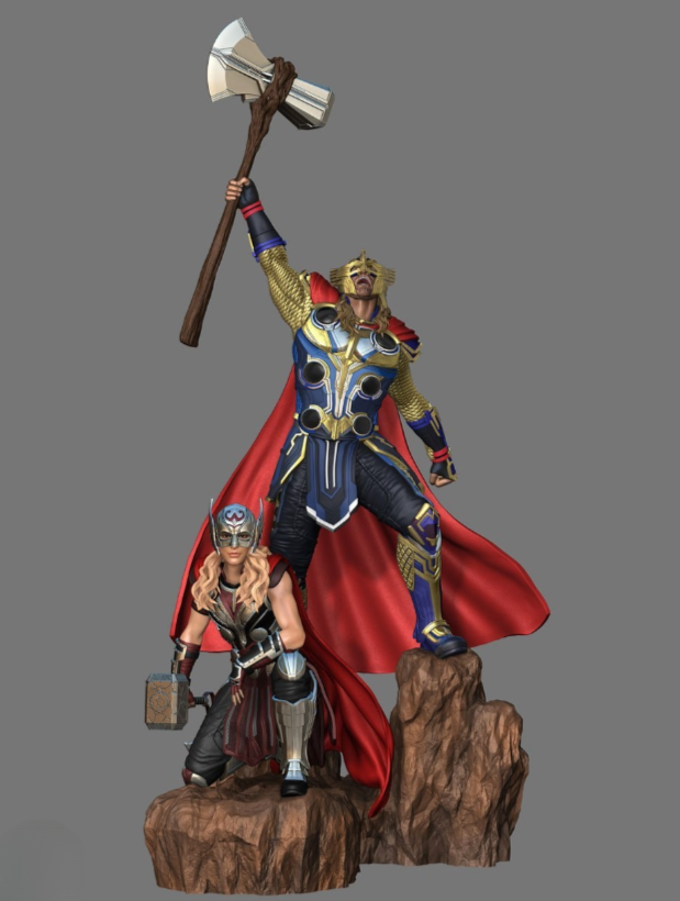 thorea.png Thor & Lady thor stl files for 3d printing models - Image 1